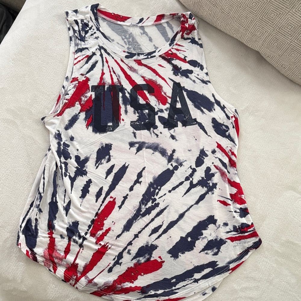 USA tie died look tank